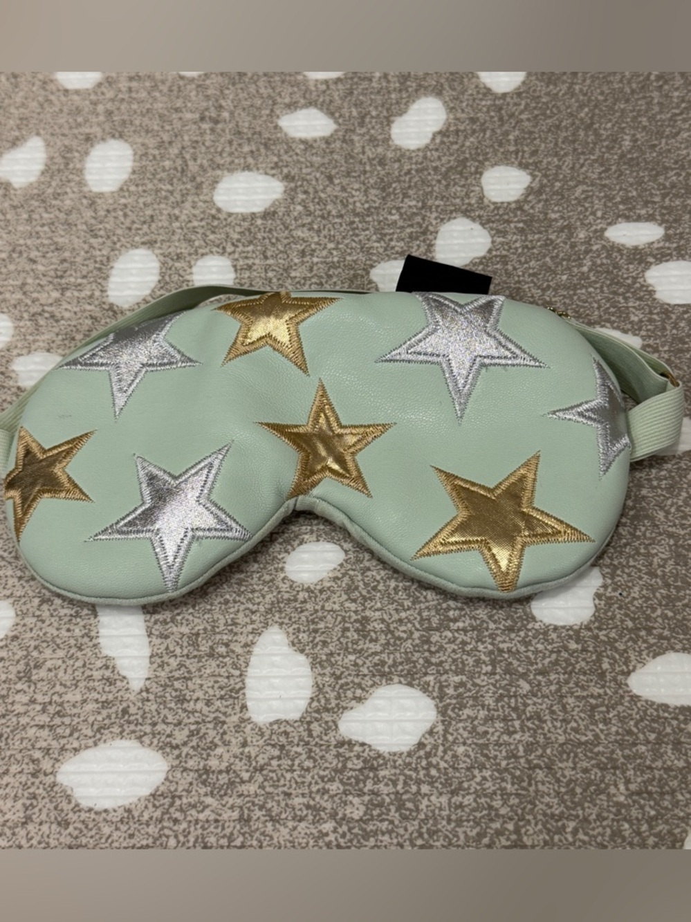 Free People x understated eye mask embroidered starry gold mint travel - Picture 8 of 10